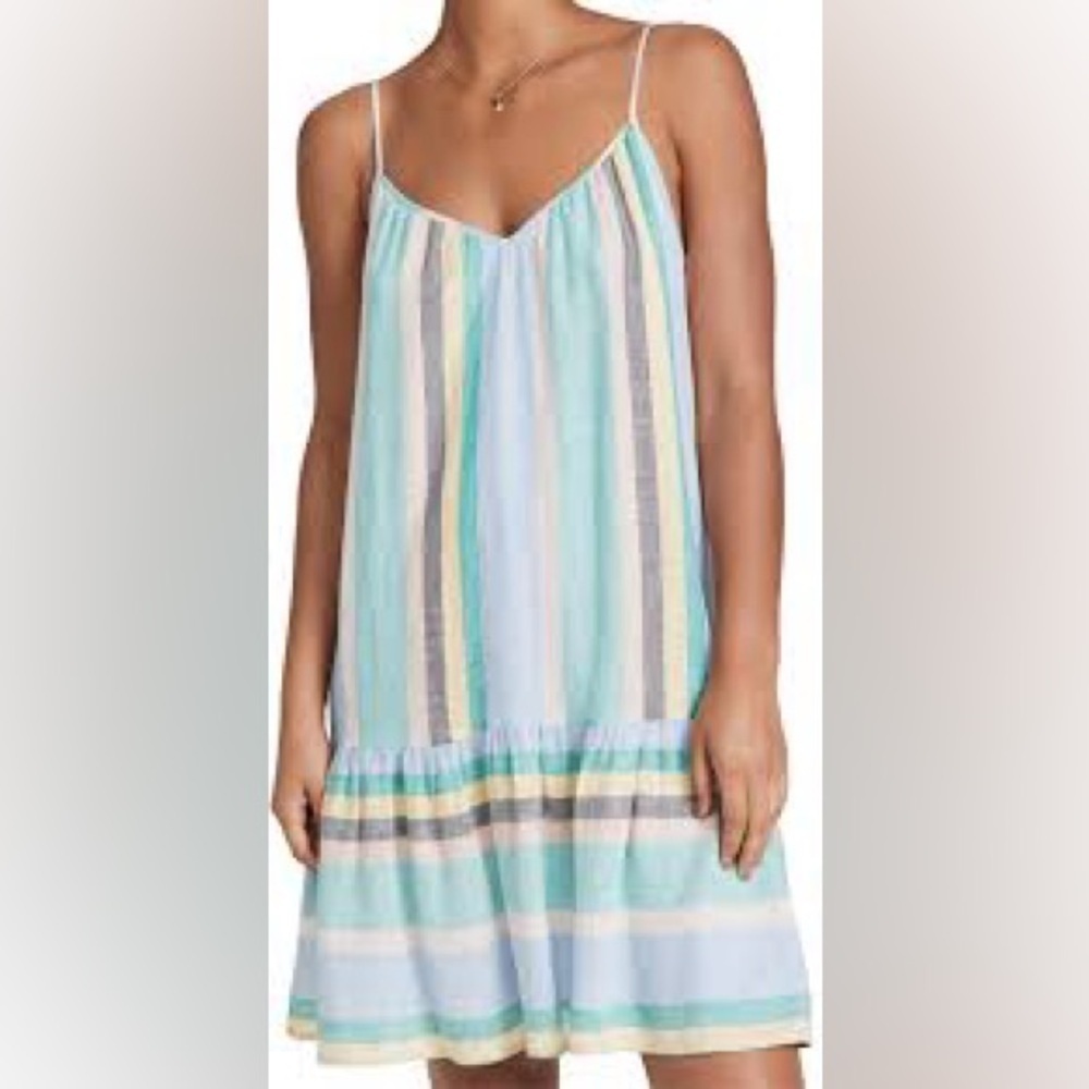 RAILS ARI DRESS IN JAMAICA STRIPE linen blend